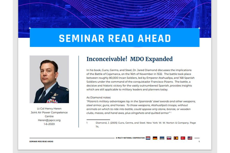 Seminar 2020 Read-Ahead | Lieutenant Colonel Heren (JAPCC) – Inconceivable! MDO Expanded