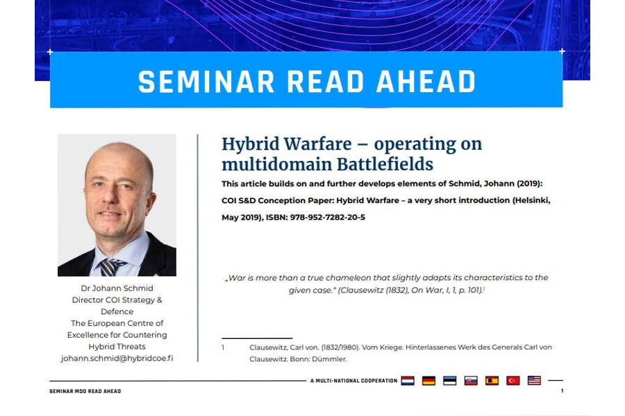 Seminar 2020 Read-Ahead | Dr Johann Schmid – Hybrid Warfare – operating on multidomain Battlefields
